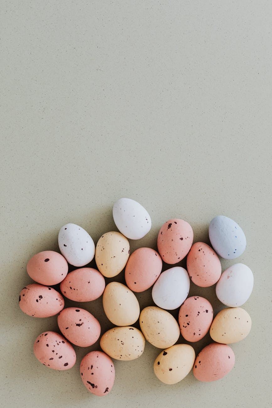 easter eggs in pastel colors